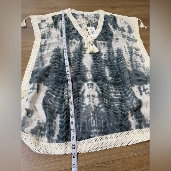 NWT Koy Resort Varadero Tassel Crochet Tie Dye Kaftan Swim Cover Up Size Large - Picture 11 of 11